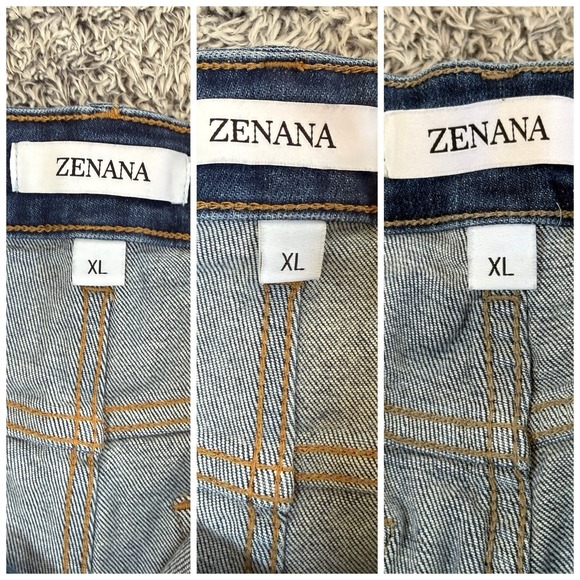 Lot of 3 Pairs Zenana Denim Hi Rise Dark Wash Cutoff Shorts Women's Size XL - Picture 11 of 12